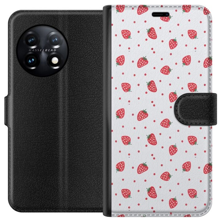 Wallet case for OnePlus 11 with Strawberries design in the group SMARTPHONE & TABLETS / Phone cases / OnePlus at TP E-commerce Nordic AB (A56410)