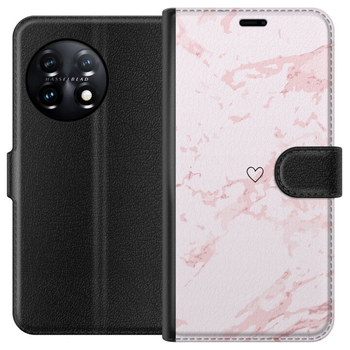 Wallet case for OnePlus 11 with Pink Heart design in the group SMARTPHONE & TABLETS / Phone cases / OnePlus at TP E-commerce Nordic AB (A56416)