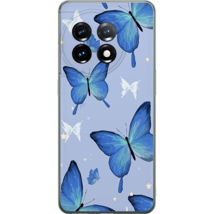 Mobile case for OnePlus 11 with Blue butterflies design in the group SMARTPHONE & TABLETS / Phone cases / OnePlus at TP E-commerce Nordic AB (A56436)