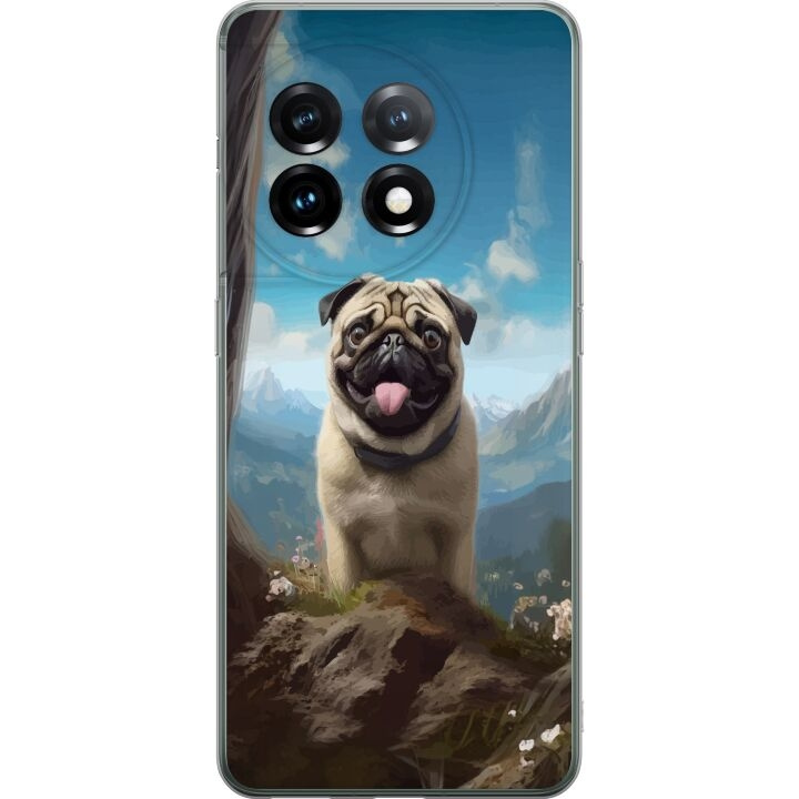 Mobile case for OnePlus 11 with Happy Dog design in the group SMARTPHONE & TABLETS / Phone cases / OnePlus at TP E-commerce Nordic AB (A56438)