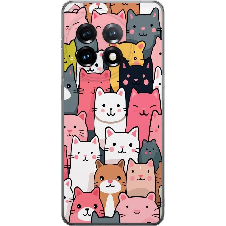 Mobile case for OnePlus 11R with Cat pattern design in the group SMARTPHONE & TABLETS / Phone cases / OnePlus at TP E-commerce Nordic AB (A56482)