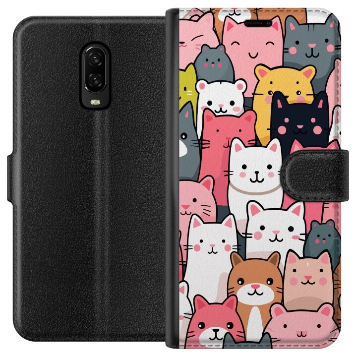 Wallet case for OnePlus 6T with Cat pattern design in the group SMARTPHONE & TABLETS / Phone cases / OnePlus at TP E-commerce Nordic AB (A56536)