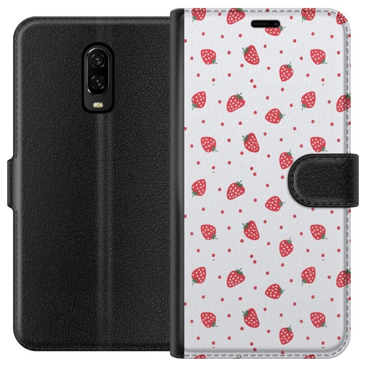 Wallet case for OnePlus 6T with Strawberries design in the group SMARTPHONE & TABLETS / Phone cases / OnePlus at TP E-commerce Nordic AB (A56545)