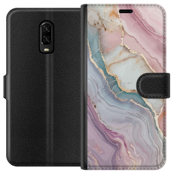 Wallet case for OnePlus 6T with Marble design in the group SMARTPHONE & TABLETS / Phone cases / OnePlus at TP E-commerce Nordic AB (A56550)