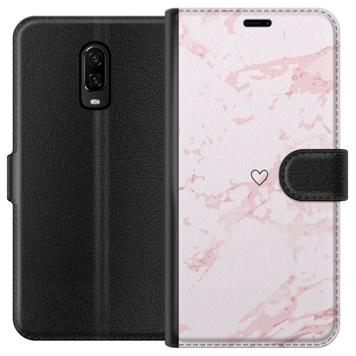 Wallet case for OnePlus 6T with Pink Heart design in the group SMARTPHONE & TABLETS / Phone cases / OnePlus at TP E-commerce Nordic AB (A56551)