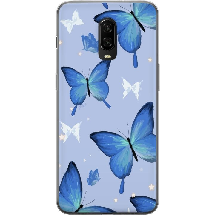 Mobile case for OnePlus 6T with Blue butterflies design in the group SMARTPHONE & TABLETS / Phone cases / OnePlus at TP E-commerce Nordic AB (A56571)