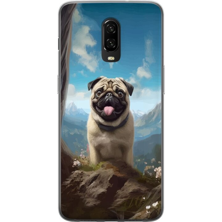 Mobile case for OnePlus 6T with Happy Dog design in the group SMARTPHONE & TABLETS / Phone cases / OnePlus at TP E-commerce Nordic AB (A56573)