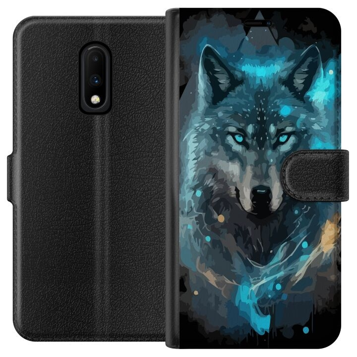 Wallet case for OnePlus 7 with Wolf design in the group SMARTPHONE & TABLETS / Phone cases / OnePlus at TP E-commerce Nordic AB (A56587)