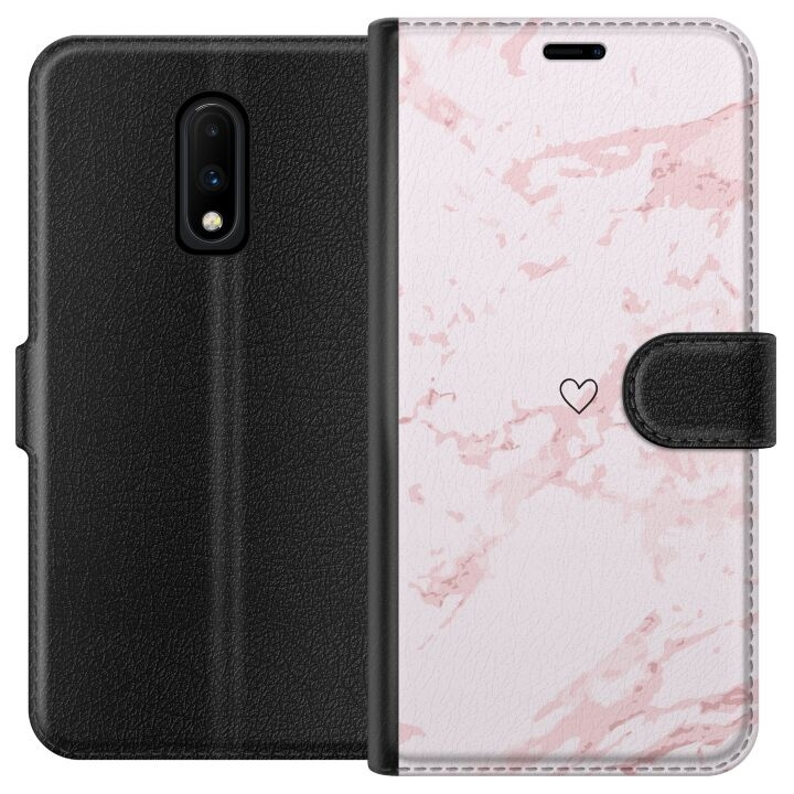 Wallet case for OnePlus 7 with Pink Heart design in the group SMARTPHONE & TABLETS / Phone cases / OnePlus at TP E-commerce Nordic AB (A56605)