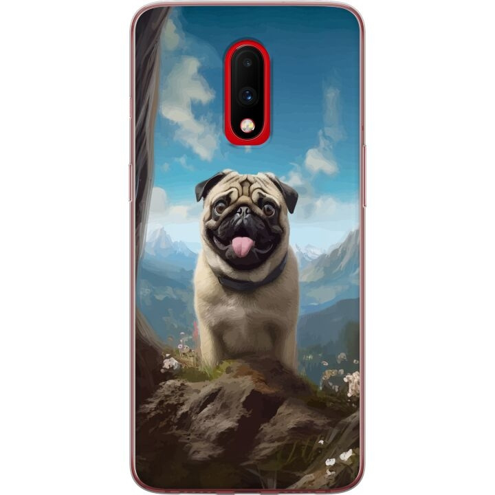 Mobile case for OnePlus 7 with Happy Dog design in the group SMARTPHONE & TABLETS / Phone cases / OnePlus at TP E-commerce Nordic AB (A56627)