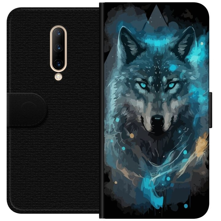 Wallet case for OnePlus 7 Pro with Wolf design in the group SMARTPHONE & TABLETS / Phone cases / OnePlus at TP E-commerce Nordic AB (A56641)