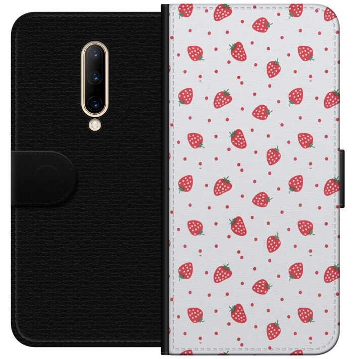 Wallet case for OnePlus 7 Pro with Strawberries design in the group SMARTPHONE & TABLETS / Phone cases / OnePlus at TP E-commerce Nordic AB (A56653)