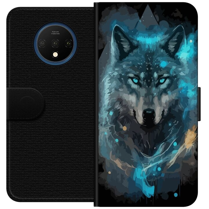 Wallet case for OnePlus 7T with Wolf design in the group SMARTPHONE & TABLETS / Phone cases / OnePlus at TP E-commerce Nordic AB (A56695)