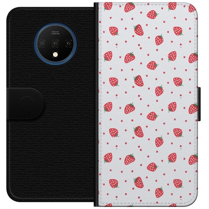 Wallet case for OnePlus 7T with Strawberries design in the group SMARTPHONE & TABLETS / Phone cases / OnePlus at TP E-commerce Nordic AB (A56707)