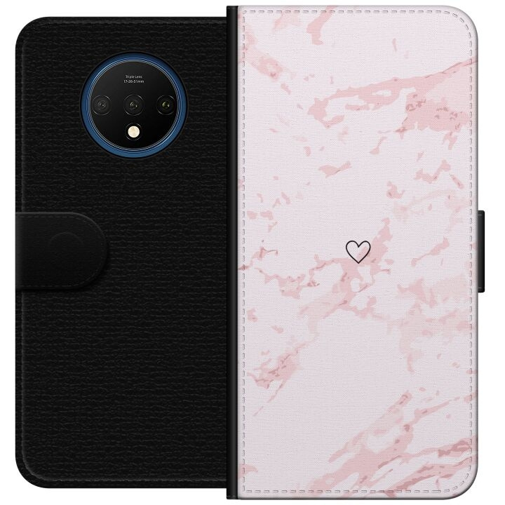 Wallet case for OnePlus 7T with Pink Heart design in the group SMARTPHONE & TABLETS / Phone cases / OnePlus at TP E-commerce Nordic AB (A56713)