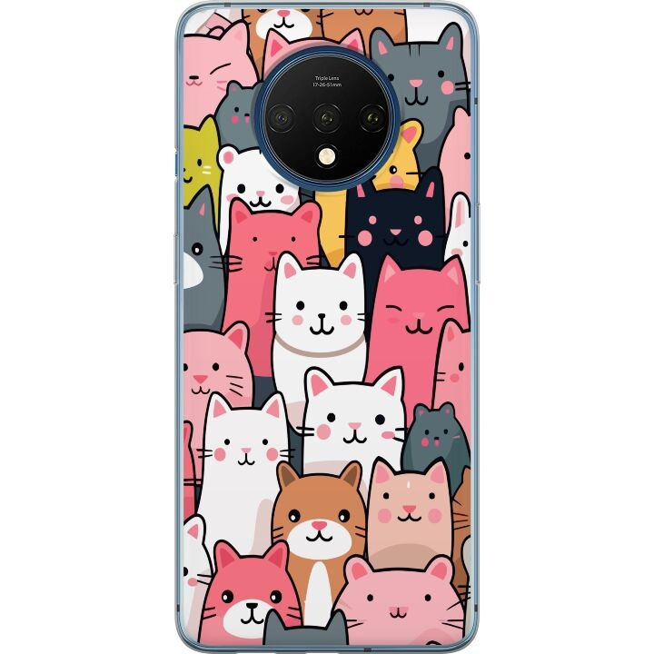 Mobile case for OnePlus 7T with Cat pattern design in the group SMARTPHONE & TABLETS / Phone cases / OnePlus at TP E-commerce Nordic AB (A56725)