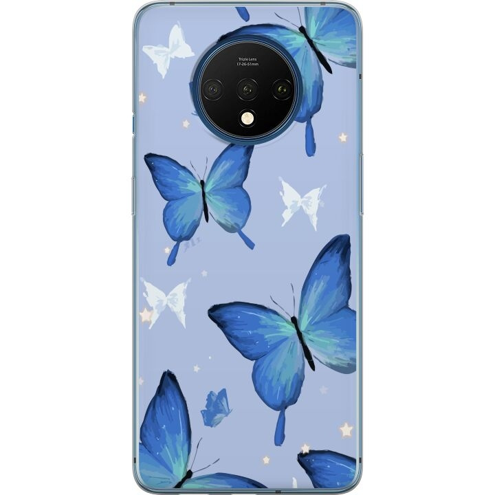 Mobile case for OnePlus 7T with Blue butterflies design in the group SMARTPHONE & TABLETS / Phone cases / OnePlus at TP E-commerce Nordic AB (A56733)