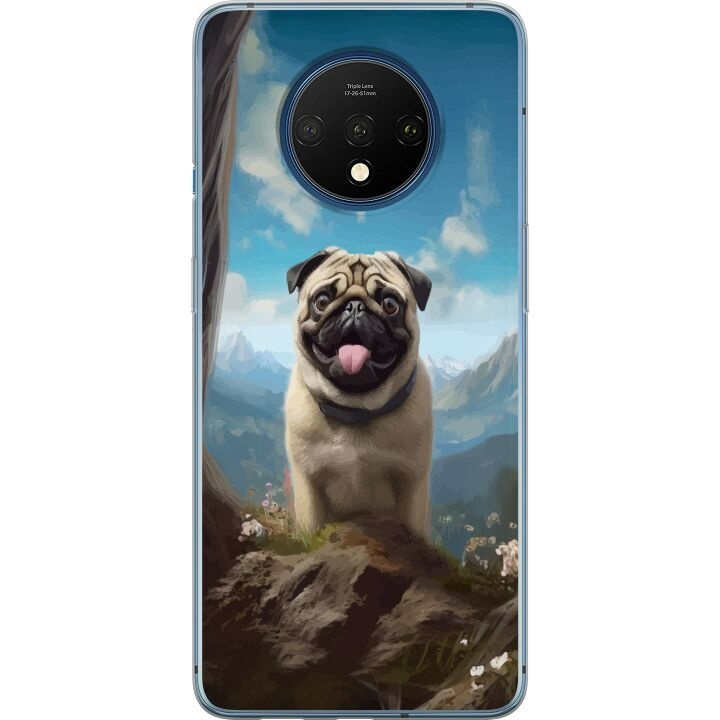 Mobile case for OnePlus 7T with Happy Dog design in the group SMARTPHONE & TABLETS / Phone cases / OnePlus at TP E-commerce Nordic AB (A56735)