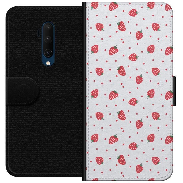 Wallet case for OnePlus 7T Pro with Strawberries design in the group SMARTPHONE & TABLETS / Phone cases / OnePlus at TP E-commerce Nordic AB (A56761)