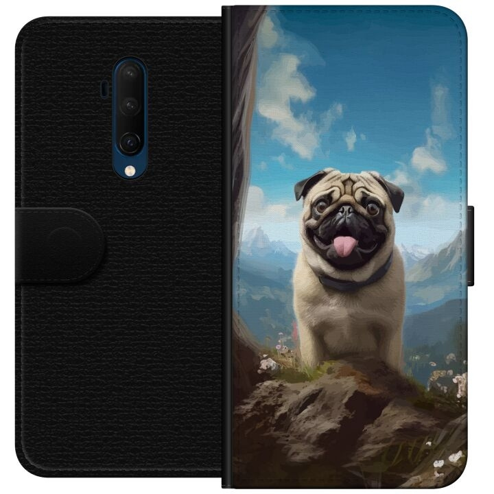 Wallet case for OnePlus 7T Pro with Happy Dog design in the group SMARTPHONE & TABLETS / Phone cases / OnePlus at TP E-commerce Nordic AB (A56762)