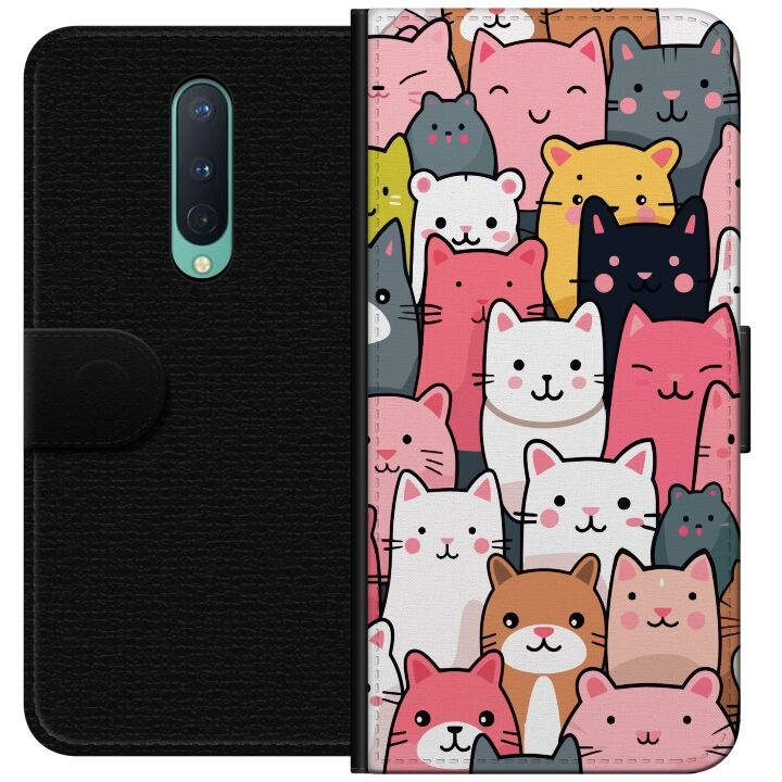 Wallet case for OnePlus 8 with Cat pattern design in the group SMARTPHONE & TABLETS / Phone cases / OnePlus at TP E-commerce Nordic AB (A56806)