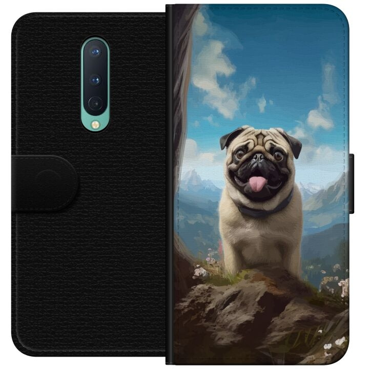 Wallet case for OnePlus 8 with Happy Dog design in the group SMARTPHONE & TABLETS / Phone cases / OnePlus at TP E-commerce Nordic AB (A56816)