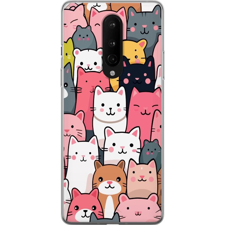 Mobile case for OnePlus 8 with Cat pattern design in the group SMARTPHONE & TABLETS / Phone cases / OnePlus at TP E-commerce Nordic AB (A56833)