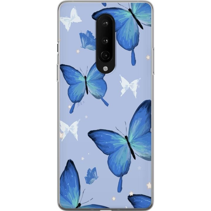 Mobile case for OnePlus 8 with Blue butterflies design in the group SMARTPHONE & TABLETS / Phone cases / OnePlus at TP E-commerce Nordic AB (A56841)