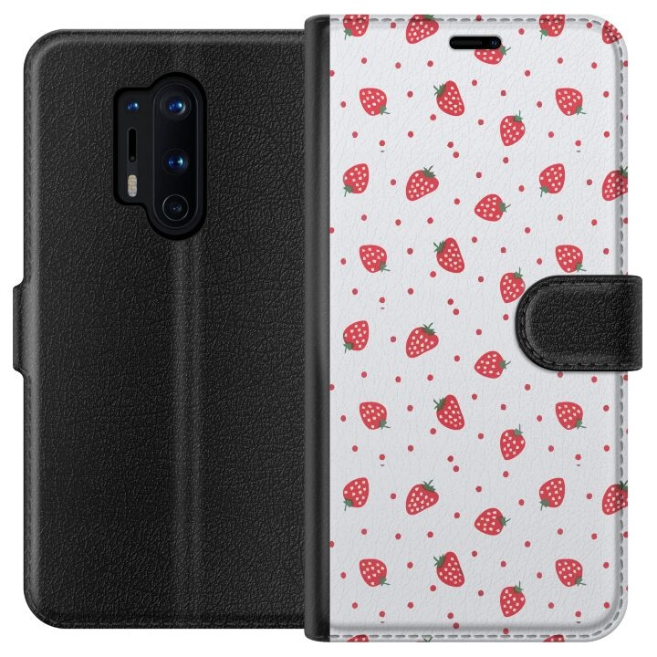 Wallet case for OnePlus 8 Pro with Strawberries design in the group SMARTPHONE & TABLETS / Phone cases / OnePlus at TP E-commerce Nordic AB (A56869)