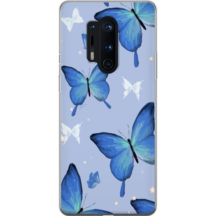 Mobile case for OnePlus 8 Pro with Blue butterflies design in the group SMARTPHONE & TABLETS / Phone cases / OnePlus at TP E-commerce Nordic AB (A56895)