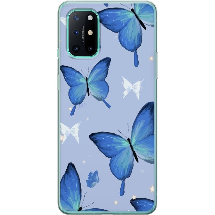 Mobile case for OnePlus 8T with Blue butterflies design in the group SMARTPHONE & TABLETS / Phone cases / OnePlus at TP E-commerce Nordic AB (A56949)