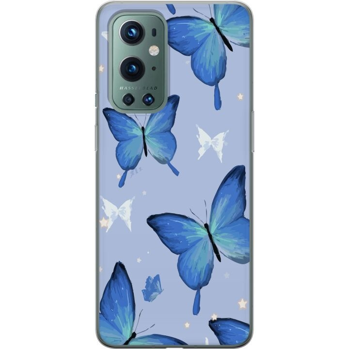 Mobile case for OnePlus 9 Pro with Blue butterflies design in the group SMARTPHONE & TABLETS / Phone cases / OnePlus at TP E-commerce Nordic AB (A57057)