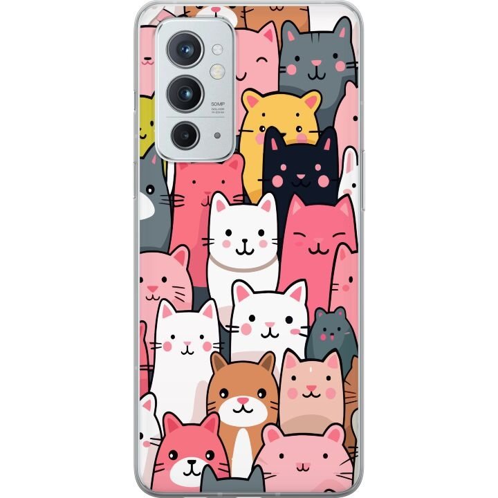 Mobile case for OnePlus 9RT 5G with Cat pattern design in the group SMARTPHONE & TABLETS / Phone cases / OnePlus at TP E-commerce Nordic AB (A57076)