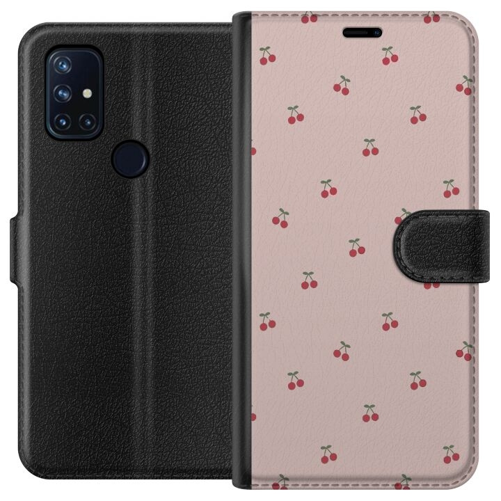 Wallet case for OnePlus Nord N10 5G with Cherry design in the group SMARTPHONE & TABLETS / Phone cases / OnePlus at TP E-commerce Nordic AB (A57210)