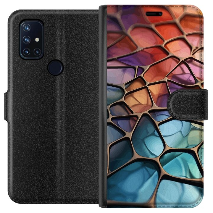 Wallet case for OnePlus Nord N10 5G with Metallic pattern design in the group SMARTPHONE & TABLETS / Phone cases / OnePlus at TP E-commerce Nordic AB (A57213)