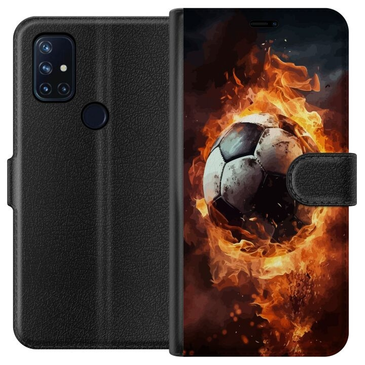 Wallet case for OnePlus Nord N10 5G with Football design in the group SMARTPHONE & TABLETS / Phone cases / OnePlus at TP E-commerce Nordic AB (A57224)