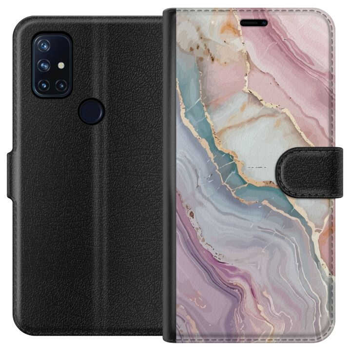 Wallet case for OnePlus Nord N10 5G with Marble design in the group SMARTPHONE & TABLETS / Phone cases / OnePlus at TP E-commerce Nordic AB (A57225)