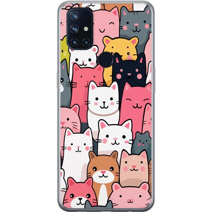 Mobile case for OnePlus Nord N10 5G with Cat pattern design in the group SMARTPHONE & TABLETS / Phone cases / OnePlus at TP E-commerce Nordic AB (A57238)