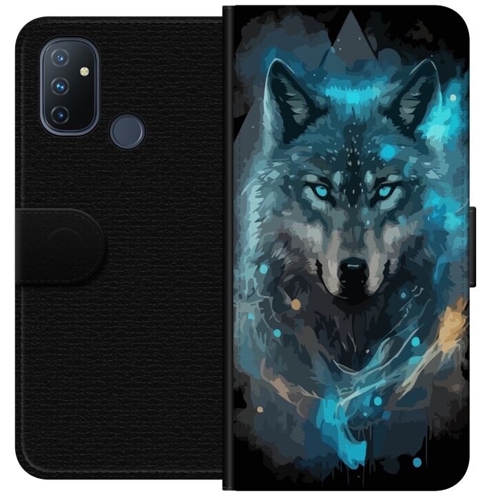 Wallet case for OnePlus Nord N100 with Wolf design in the group SMARTPHONE & TABLETS / Phone cases / OnePlus at TP E-commerce Nordic AB (A57262)