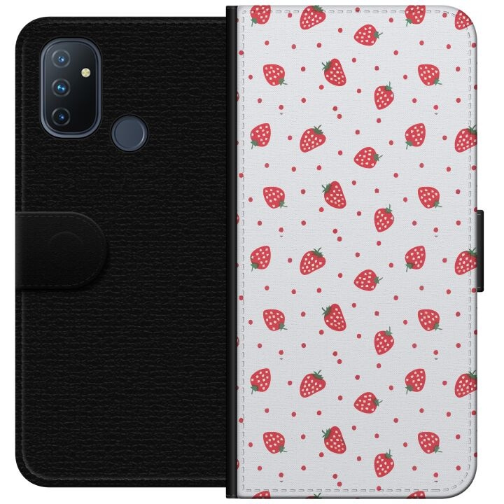 Wallet case for OnePlus Nord N100 with Strawberries design in the group SMARTPHONE & TABLETS / Phone cases / OnePlus at TP E-commerce Nordic AB (A57274)