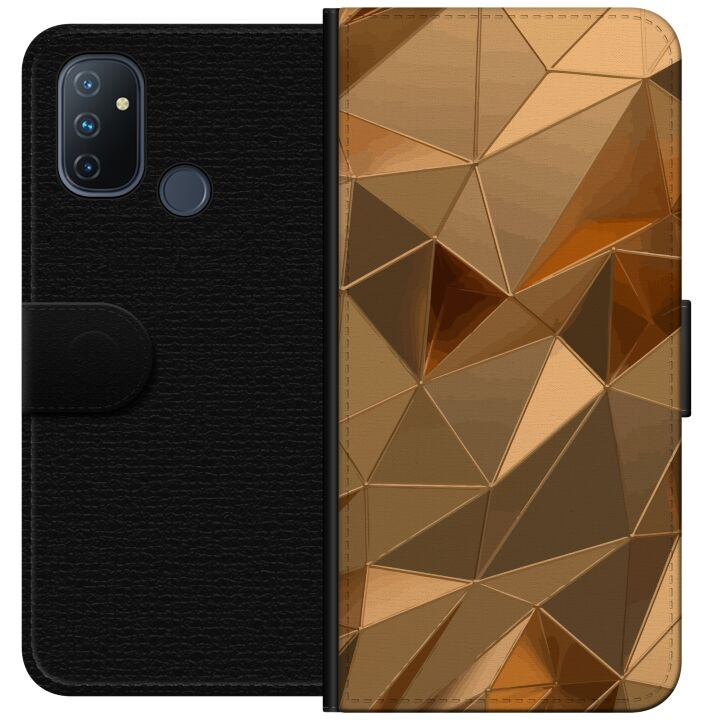 Wallet case for OnePlus Nord N100 with 3D Gold design in the group SMARTPHONE & TABLETS / Phone cases / OnePlus at TP E-commerce Nordic AB (A57281)