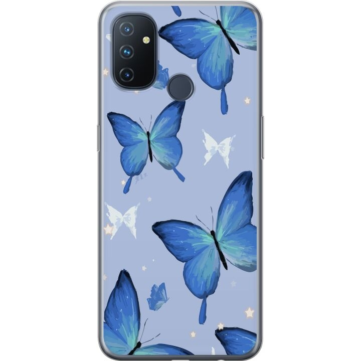 Mobile case for OnePlus Nord N100 with Blue butterflies design in the group SMARTPHONE & TABLETS / Phone cases / OnePlus at TP E-commerce Nordic AB (A57300)