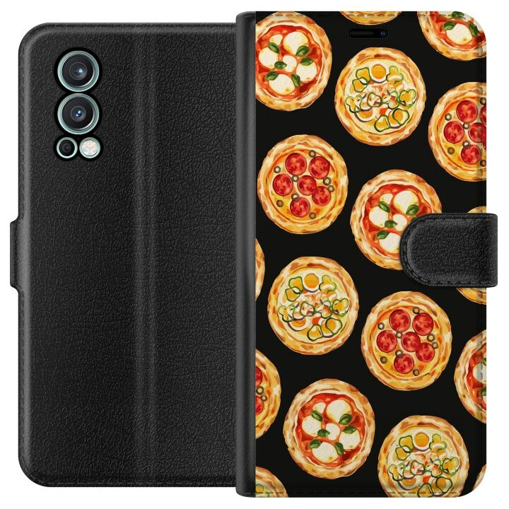 Wallet case for OnePlus Nord 2 5G with Pizza design in the group SMARTPHONE & TABLETS / Phone cases / OnePlus at TP E-commerce Nordic AB (A57324)