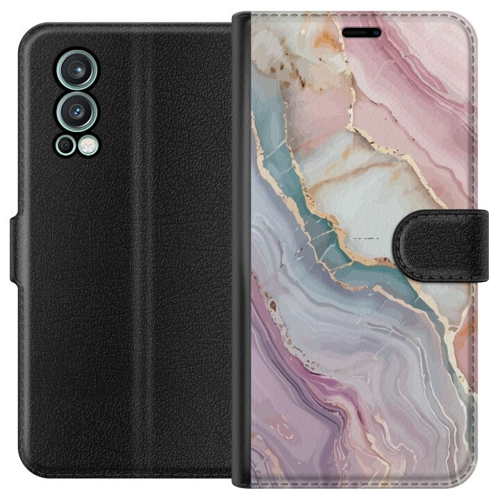 Wallet case for OnePlus Nord 2 5G with Marble design in the group SMARTPHONE & TABLETS / Phone cases / OnePlus at TP E-commerce Nordic AB (A57333)