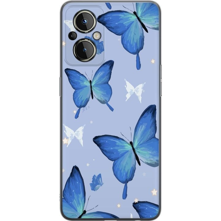 Mobile case for OnePlus Nord N20 5G with Blue butterflies design in the group SMARTPHONE & TABLETS / Phone cases / OnePlus at TP E-commerce Nordic AB (A57381)