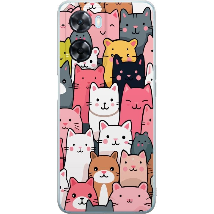 Mobile case for OnePlus Nord N20 SE with Cat pattern design in the group SMARTPHONE & TABLETS / Phone cases / OnePlus at TP E-commerce Nordic AB (A57454)