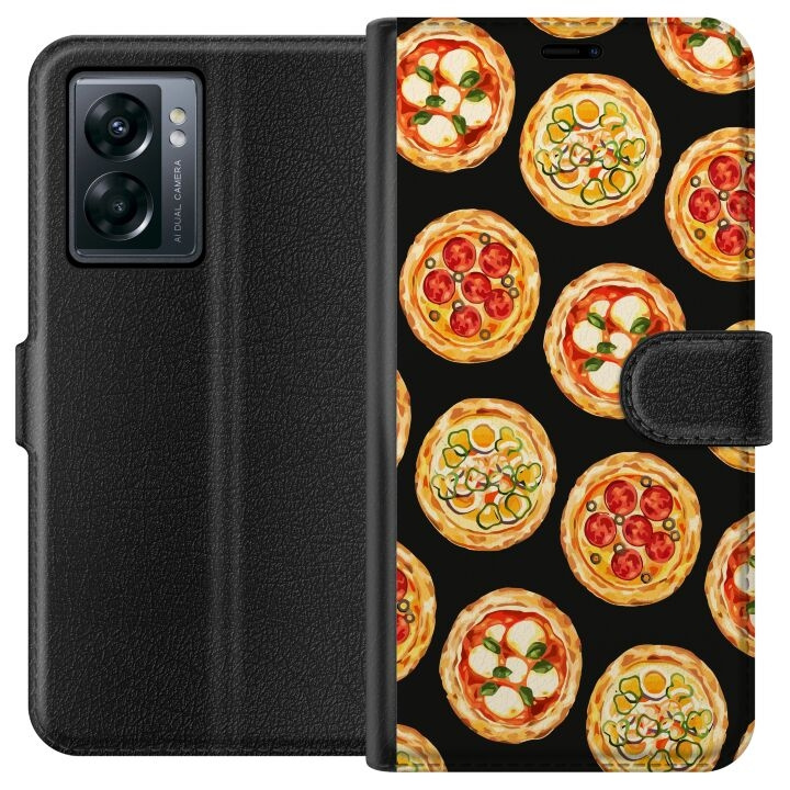 Wallet case for OnePlus Nord N300 with Pizza design in the group SMARTPHONE & TABLETS / Phone cases / OnePlus at TP E-commerce Nordic AB (A57513)