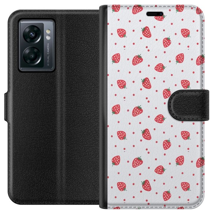 Wallet case for OnePlus Nord N300 with Strawberries design in the group SMARTPHONE & TABLETS / Phone cases / OnePlus at TP E-commerce Nordic AB (A57517)