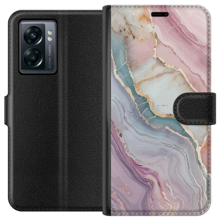 Wallet case for OnePlus Nord N300 with Marble design in the group SMARTPHONE & TABLETS / Phone cases / OnePlus at TP E-commerce Nordic AB (A57522)