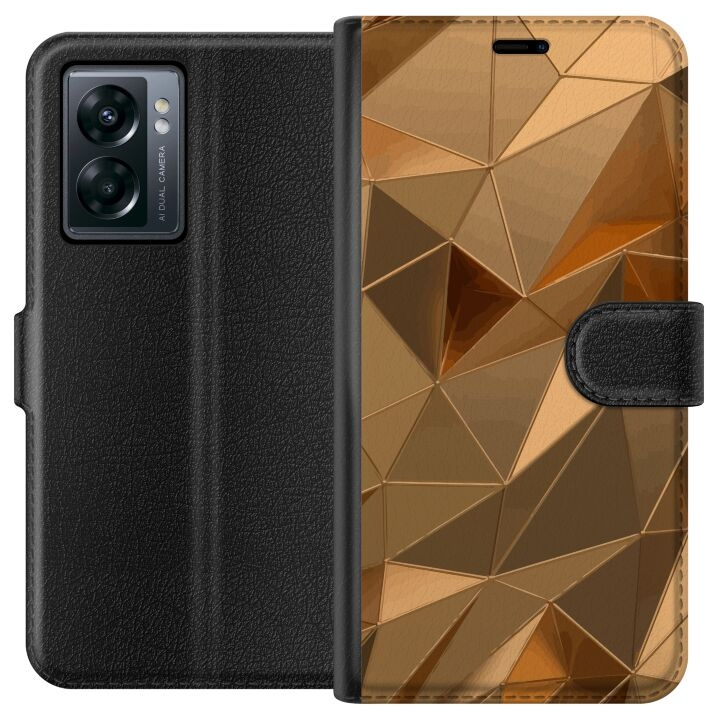 Wallet case for OnePlus Nord N300 with 3D Gold design in the group SMARTPHONE & TABLETS / Phone cases / OnePlus at TP E-commerce Nordic AB (A57524)